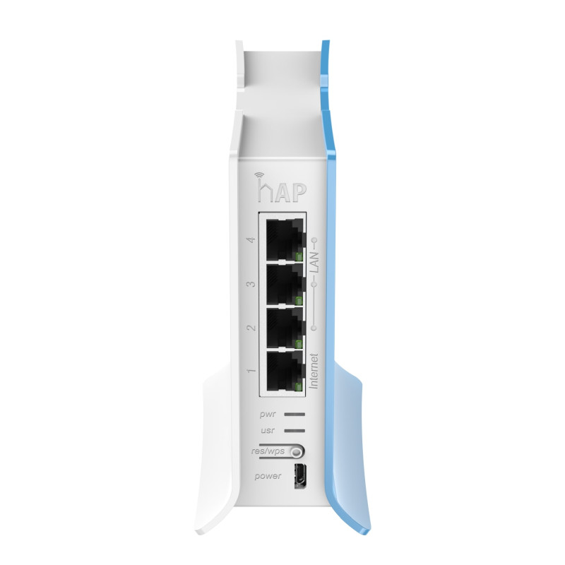 Mikrotik RB941-2nD-TC hAP Lite tower, 650MHz CPU, 32MB RAM, 4×LAN, 2.4Ghz 802.11b/g/n, integrirana antena, RouterOS L4, tower kućište, PSU