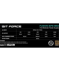 BIT FORCE napajanje 850W 80+ BRONZE FUSION BPS-850, modularno, ATX 3.1, PCI-E 5.1