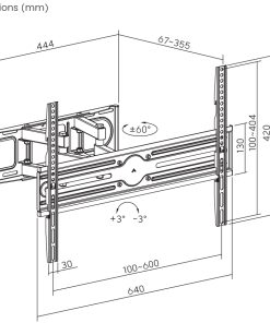 BIT FORCE izvlačno-okretni nosač za 13“- 80“ TV, do 40kg (SHIELD WM-80-FM)