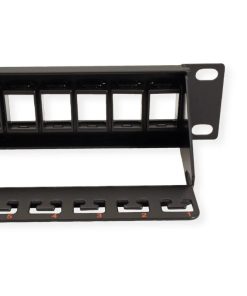 Roline 24-portni Patch Panel (prazni) 19" Keystone UTP Cat.5e/6/Class E, crni