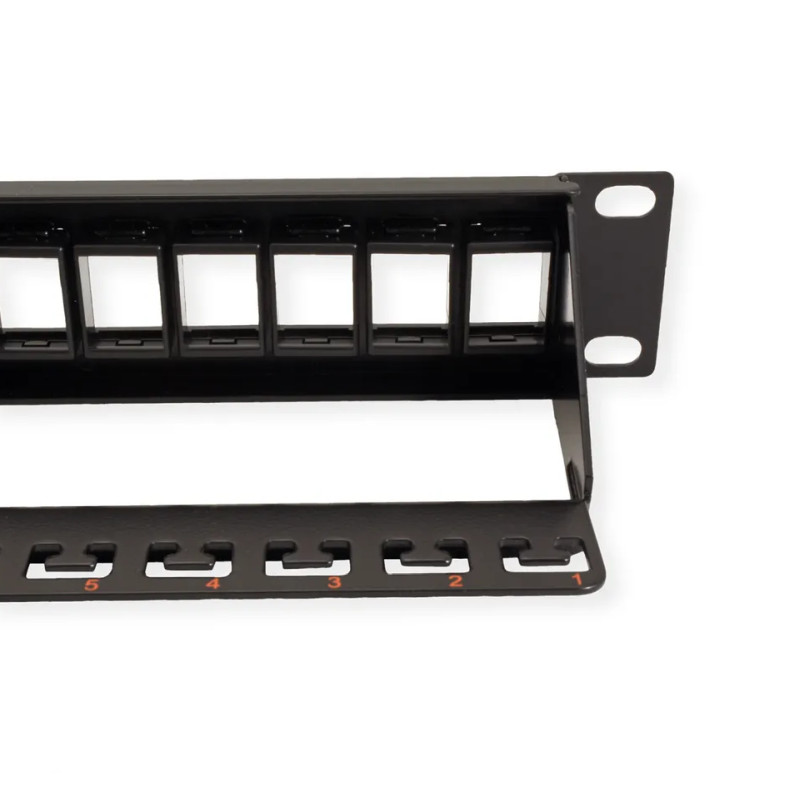 Roline 24-portni Patch Panel (prazni) 19" Keystone UTP Cat.5e/6/Class E, crni