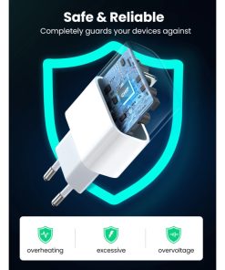 UGREEN zidni punjač 20W, USB-C, PD3.0/QC4.0, bijeli + USB-C/Lightning kabel 1.0m