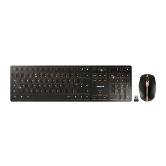 Cherry DW 9100 Slim bežična/BT tipkovnica + miš, AES-128 enkripcija, crna