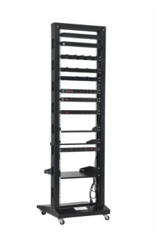 NaviaTec 19" 2 Post Open Frame Rack, 29U Black