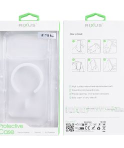 Rixus Anti-Burst Case With MagSafe Compatible For Apple iPhone 17 Pro, 18 Pro Transparent