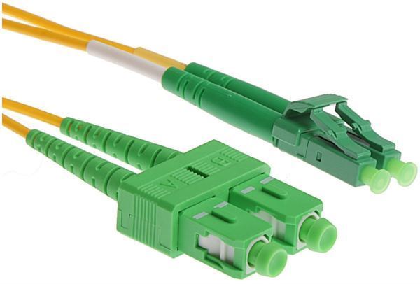 NFO Patch cord, LC APC-SC APC, Singlemode 9 125, G.657A2, Duplex, 2m