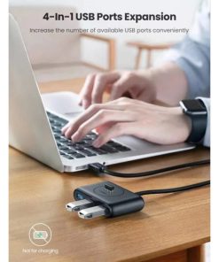 UGREEN 4-portni USB-A HUB, 4×USB-A 3.0, crni, 1.0m