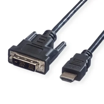 Roline VALUE DVI kabel, DVI-D (18+1) - HDMI, M/M, 2.0m, crni