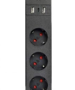 Gembird Smart power strip with USB charger, 4 sockets, black