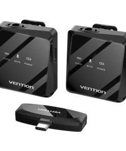 Vention USB-C 2-Pack Wireless Lavalier Microphone Black Type