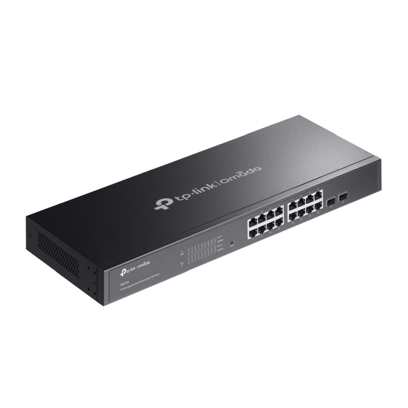 TP-Link Omada JetStream 16-port Gigabit L2+ upravljiv preklopnik (Switch), 16×10/100/1000M RJ45 ports, 2×SFP, 1U 19" rack mount
