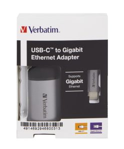 Verbatim USB-C na RJ45 gigabitni ethernet mrežni adapter, aluminijsko kućište