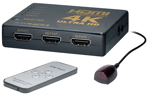 Transmedia 5-way HDMI Switch 4K@30Hz
