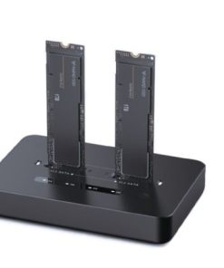 Gembird Desktop dual drive USB Type-C M.2 NVME (and SATA) SSD docking station, black