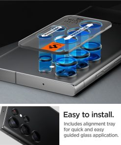 Spigen Glass EZ Fit Optik Pro, zaštitno staklo za kameru telefona, 2 kom, crno - Samsung Galaxy S23 Ultra (AGL05950)