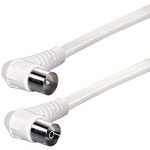 Transmedia IEC plug to IEC jack, Angled, 1,5m, White