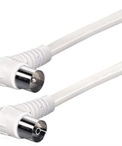 Transmedia IEC plug to IEC jack, Angled, 1,5m, White
