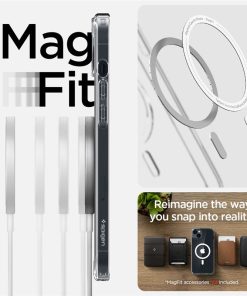 Spigen Crystal Hybrid MagSafe, zaštitna maska za telefon, prozirno-bijela - iPhone 14 Plus (ACS04656)
