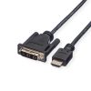 Roline DVI kabel, DVI-D (18+1) - HDMI, M/M, 2.0m, crni