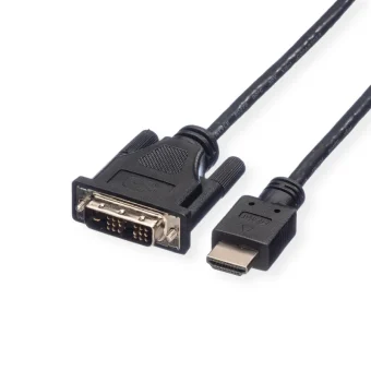 Roline DVI kabel, DVI-D (18+1) - HDMI, M/M, 2.0m, crni