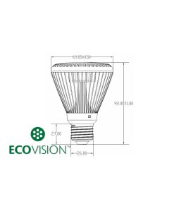 EcoVision LED žarulja E27, 8W, 450lm, 3000K, PAR22