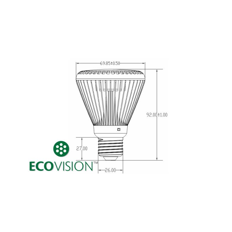 EcoVision LED žarulja E27, 8W, 450lm, 3000K, PAR22