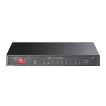 TP-Link 10-port Gigabit PoE preklopnik (Switch), 9×10/100/1000Mbps RJ45 Ports (6x PoE+, 2x PoE++, 2x Gigabit Non-PoE), 1×1000Mbps Combo SFP/RJ45 Port, metalno kućište (123W)