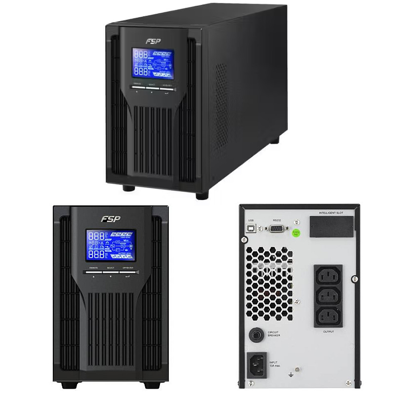 Fortron Source UPS Champ Tower 3000VA/2700W, On-line double conversion, USB, RS-232, 4×IEC, 6×9Ah,LCD