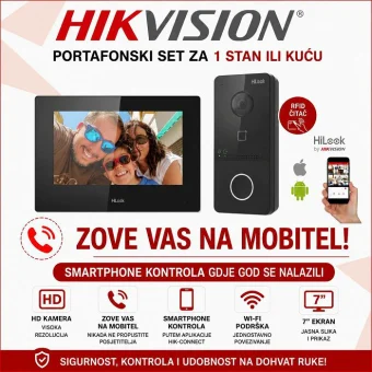 HIKVISION PORTAFON SET ZA 1 STAN ILI KUĆU SA VIDEO JEDINICOM VI-K43P