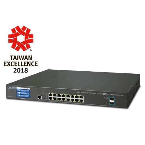 Planet L2 L4 16-Port GbE RJ45 4-Port 10G SFP Managed Switch w LCD