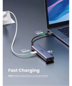 UGREEN 7-portni USB-C HUB 2xUSB-A 3.0, 1xHDMI 4K 60Hz, 1xRJ45, 1xSD, 1xTF, 1x USB-C PD, sivi