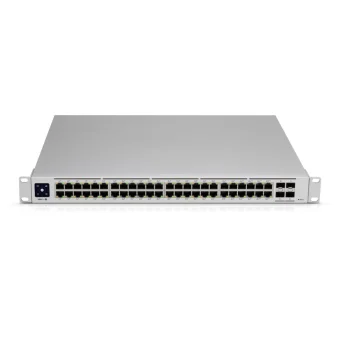 Ubiquiti UniFi Managed 48-port Gigabit Switch (32-port PoE+), 4×SFP, Touchscreen LCD, Rackmount, 195W (USW-48-PoE)
