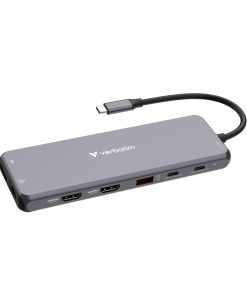 Verbatim USB-C Pro Multiport 13-port Hub, 2×HDMI, 1×DP, 1×RJ45, 3×USB-A 3.2 Gen1, 1×USB-A 3.2 Gen2, 2×USB-A 2.0, 1×Audio, 2×USB-C (PD 100W) CMH-13