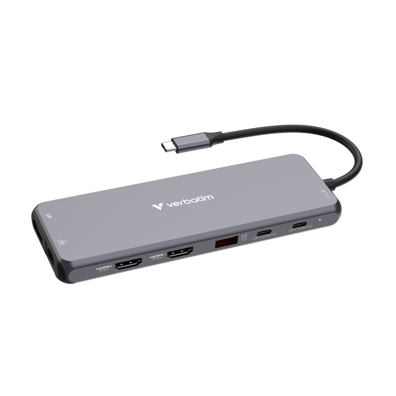 Verbatim USB-C Pro Multiport 13-port Hub, 2×HDMI, 1×DP, 1×RJ45, 3×USB-A 3.2 Gen1, 1×USB-A 3.2 Gen2, 2×USB-A 2.0, 1×Audio, 2×USB-C (PD 100W) CMH-13