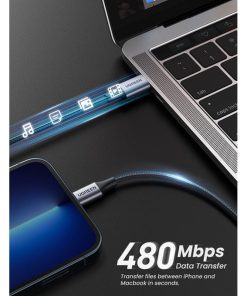 UGREEN Lightning na USB-C (M), MFi, PD, pleteni kabel, 1.0m