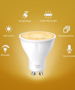 TP-Link Tapo Smart Wi-Fi Spotlight žarulja GU10, 350lm, 2.700K, dimabilna, glasovna kontrola (Amazon Alexa & Google Assistant)