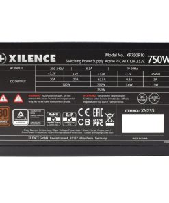 Xilence 750W Gaming, ATX 2.52 80+ BRONZE, aktivan PFC, 2×PCIe, 6×SATA, 20+4-pina, 120mm ventilator, crno