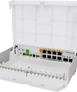 Mikrotik netPower Lite 8P CSS610-8P-2S+OUT, 8×1G PoE-out, 802.3af/at, 2×SFP+ 10G, SwOS, desktop kućište, PSU