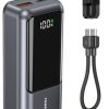 Gembird 20 W Compact fast charging power bank with LCD display, 10000 mAh, spacegrey