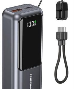 Gembird 20 W Compact fast charging power bank with LCD display, 10000 mAh, spacegrey