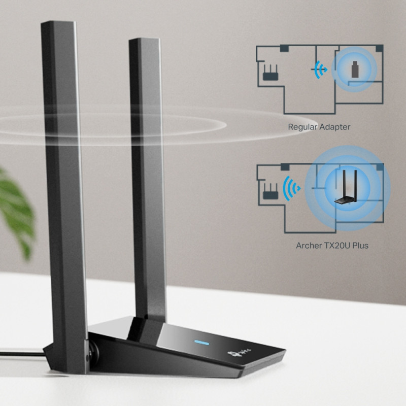 TP-Link AX1800 Archer TX20U Plus bežični Dual-Band USB2.0 adapter 574Mbps/1201Mbps (2.4GHz/5GHz), IEEE 802.11a/b/g/n/ac/ax, WEP, WPA/WPA2/WPA3, WPA-PSK/WPA2-PSK