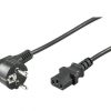 NaviaTec Right angle AC power CEE 7 4 plug - IEC 320 C13 Jack black 1,5m