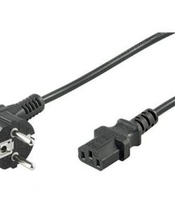 NaviaTec Right angle AC power CEE 7 4 plug - IEC 320 C13 Jack black 1,5m