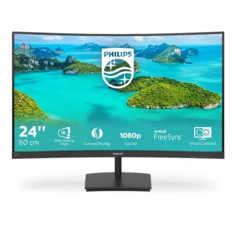 Philips 24" 241E1SC/00 FHD (1920×1080) VA 16:9, 75Hz, zakrivljeni 1500R, 4ms, 3000:1, VGA, HDMI, crni