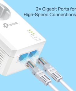 TP-Link AV1000 Powerline Gigabit mrežni adapter, 1000Mbps, dodatna strujna utičnica, 2×G-LAN, HomePlug AV2 (duplo pakiranje)