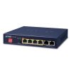 Planet 6-Port (4x 802.3at PoE Ports (55W) 2x GbE) Unmanaged Desktop PoE Switch