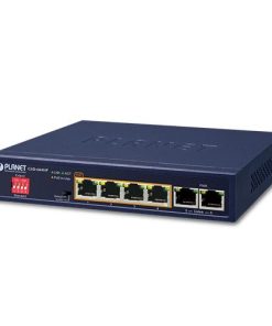 Planet 6-Port (4x 802.3at PoE Ports (55W) 2x GbE) Unmanaged Desktop PoE Switch