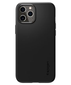 Spigen Thin Fit, zaštitna maska za telefon, crna - iPhone 12/Pro