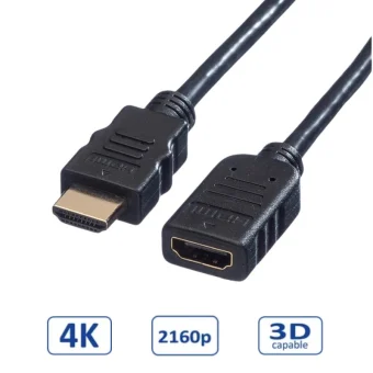 Roline VALUE HDMI produžni kabel sa mrežom, HDMI M - HDMI F, 3.0m
