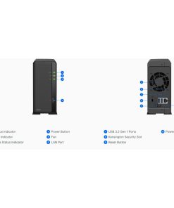 Synology DS124 DiskStation 1-bay NAS server, 2.5"/3.5" HDD/SSD podrška, Wake on LAN/WAN, 1GB DDR4, 1×1GbE, 2×USB3.2 Gen1